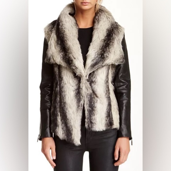 Stella & Jaime Jackets & Blazers - Stella & Jaime Chamonix Genuine Leather & Faux Fur Jacket Size Small